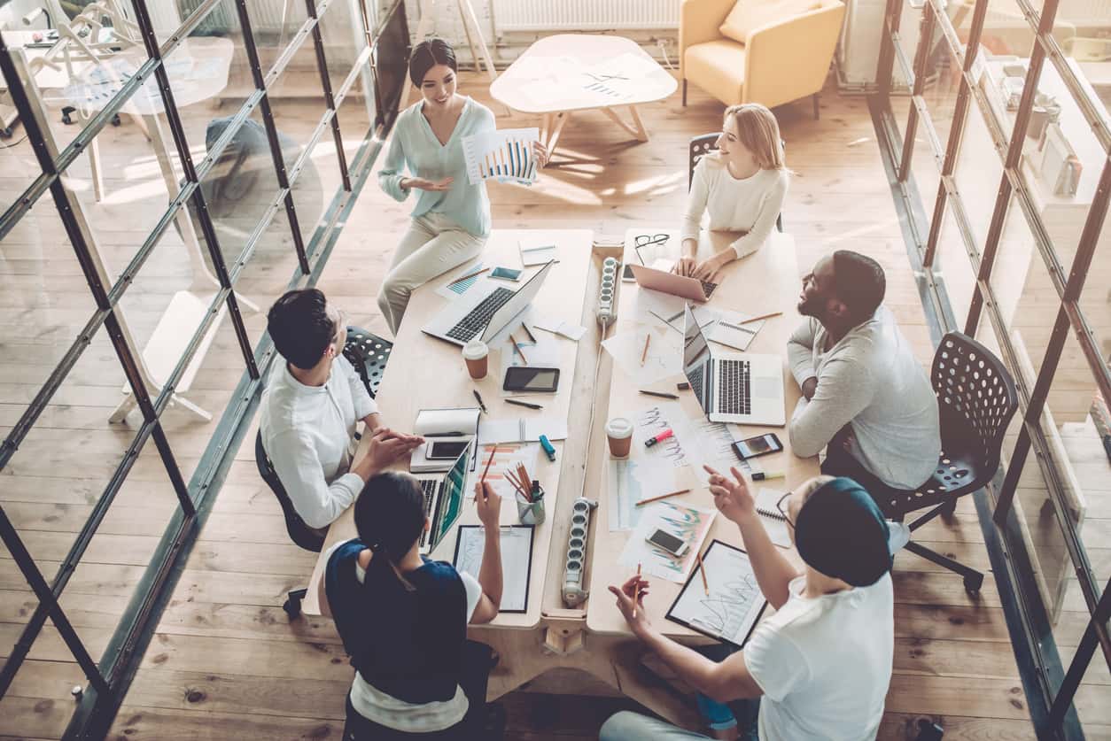 People working in an office